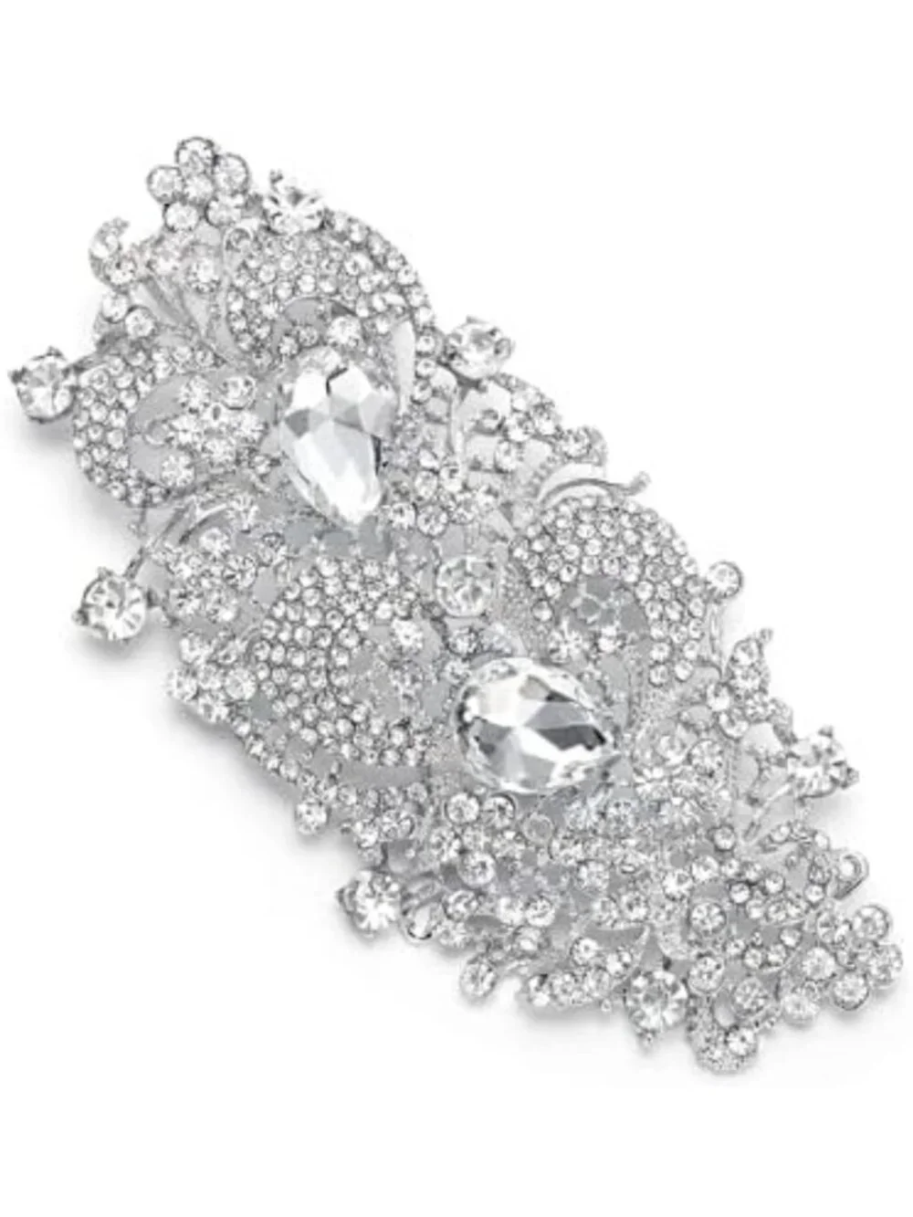 Stunning Austrian Crystal Flower Brooch - Elegant Wedding Accessory, 4.1 Inch